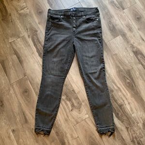 Gap button fly faded black skinny jeans